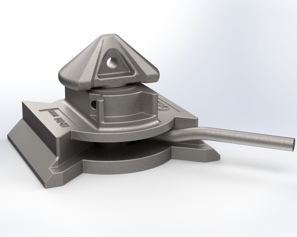 BDD1/R Dovetail bottom twistlock 45° right handed locked • Van Doorn